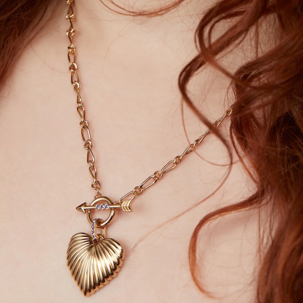 Alex and Ani Puffy Heart Toggle Necklace
